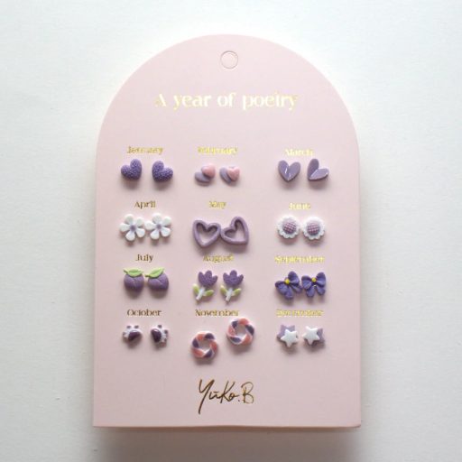 Yuko B A year of purple poetry fülbevaló szett