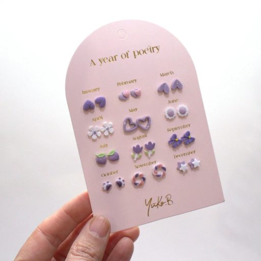 Yuko B A year of purple poetry fülbevaló szett