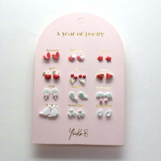 Yuko B A year of red poetry fülbevaló szett