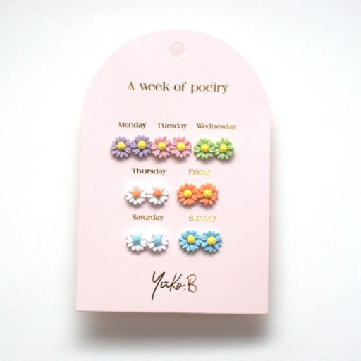 Yuko B A week of poetry fülbevaló szett - Flowers